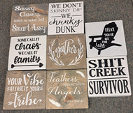 Assorted wood signs